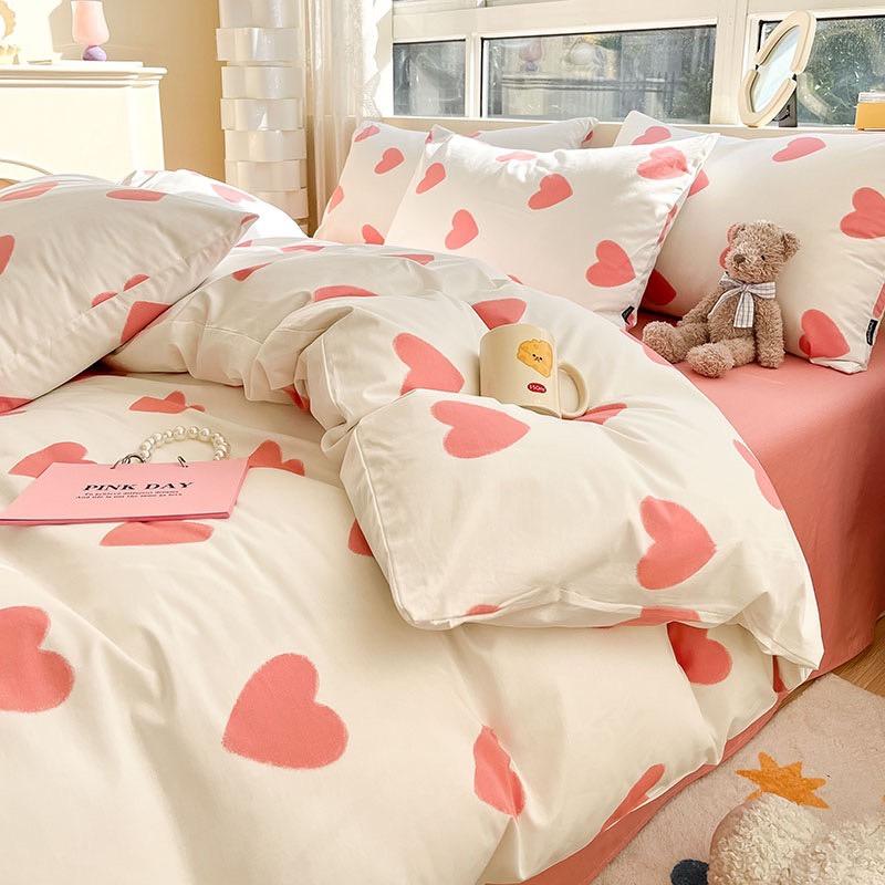 吾二家居 純棉 馬卡龍粉 藍色  綠色 紫色  單人 可愛 床包組 雙人床包 加大雙人  ins風 小清新  台灣出貨-細節圖6