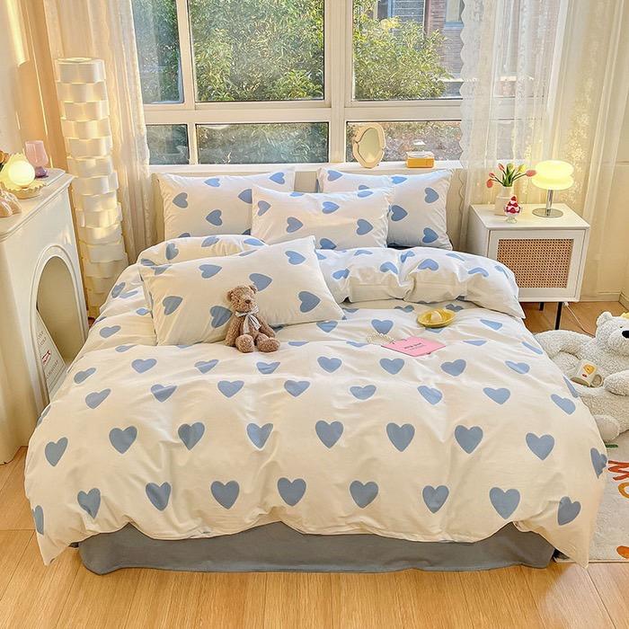 吾二家居 純棉 馬卡龍粉 藍色  綠色 紫色  單人 可愛 床包組 雙人床包 加大雙人  ins風 小清新  台灣出貨-細節圖7