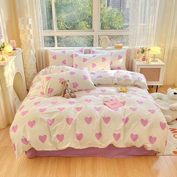 吾二家居 純棉 馬卡龍粉 藍色  綠色 紫色  單人 可愛 床包組 雙人床包 加大雙人  ins風 小清新  台灣出貨-細節圖8