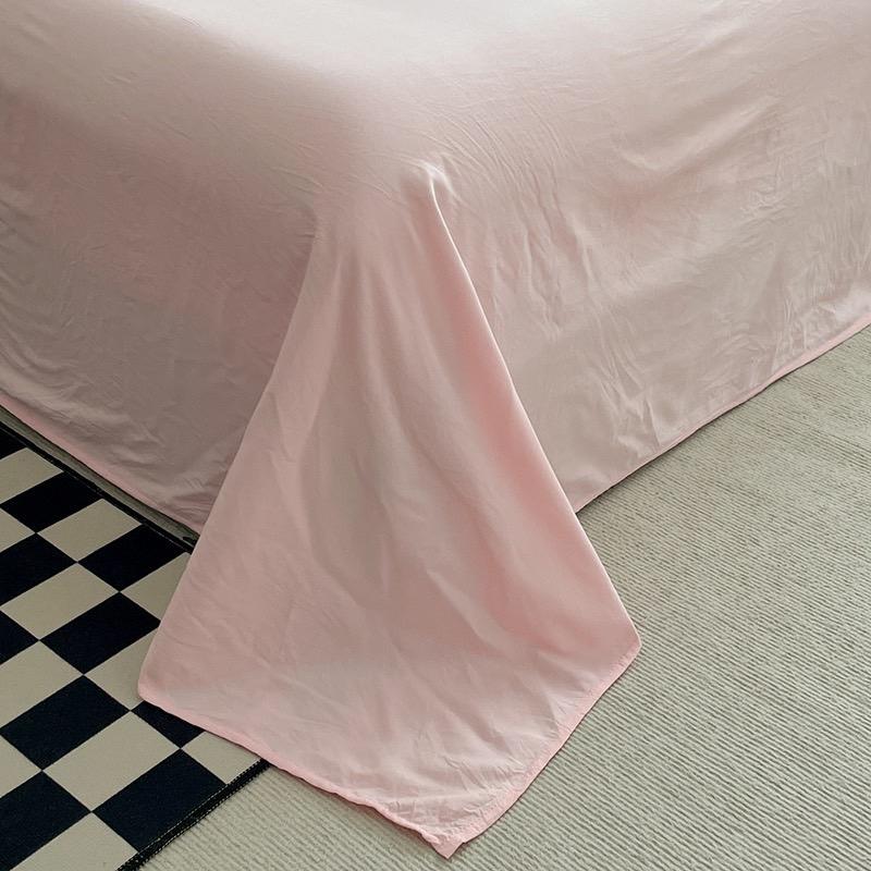 吾二家居 聚酯纖維 檸檬粉 單人 可愛 床包組 雙人床包 加大雙人  ins風 ikea風  台灣出貨-細節圖5