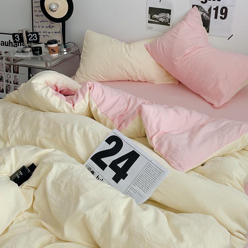 吾二家居 聚酯纖維 檸檬粉 單人 可愛 床包組 雙人床包 加大雙人  ins風 ikea風  台灣出貨-細節圖9