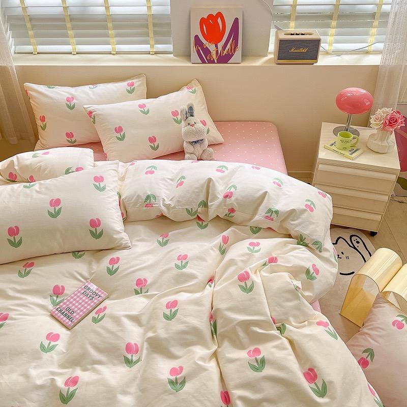 吾二家居 純棉 粉黛 單人 可愛 床包組 雙人床包 加大雙人  ins風 ikea風  台灣出貨-細節圖3