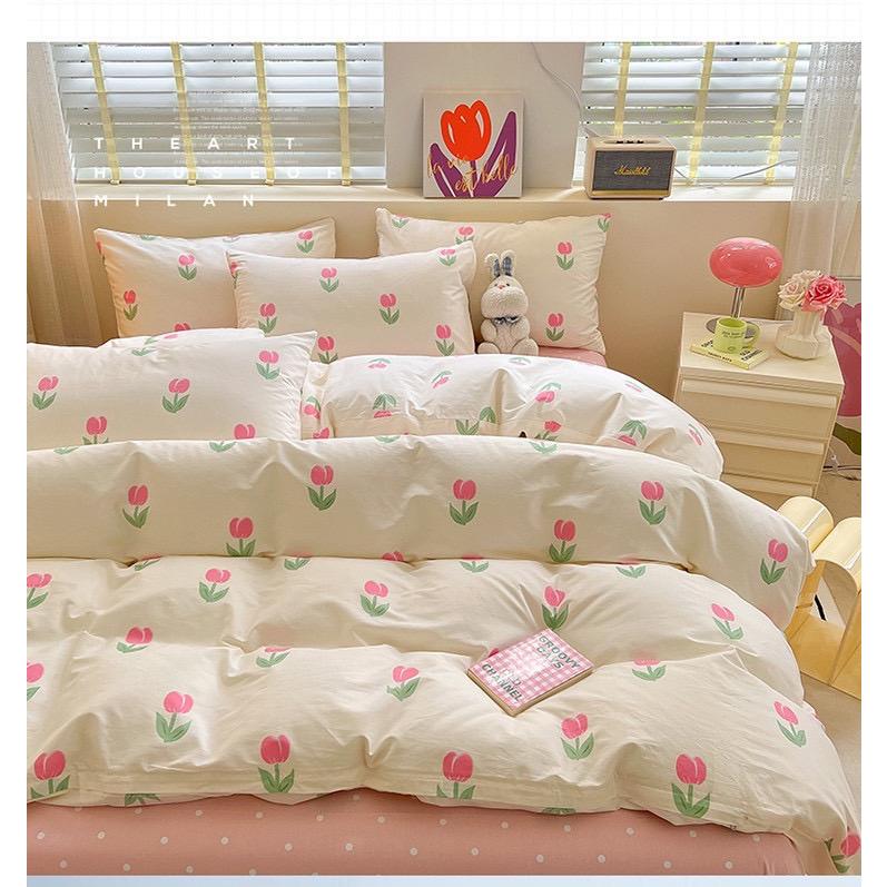 吾二家居 純棉 粉黛 單人 可愛 床包組 雙人床包 加大雙人  ins風 ikea風  台灣出貨-細節圖4