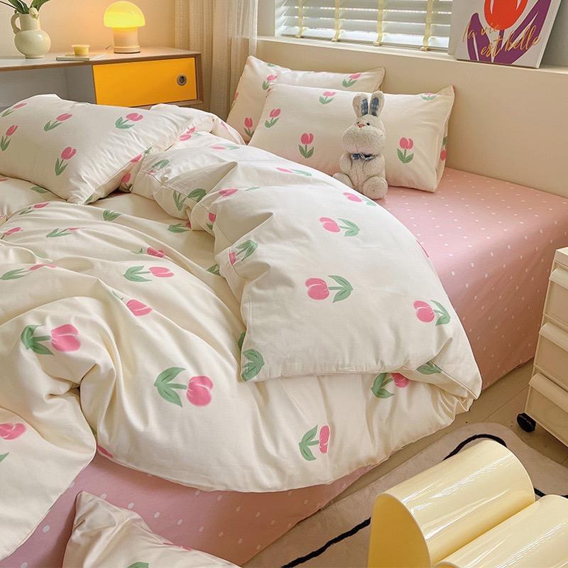 吾二家居 純棉 粉黛 單人 可愛 床包組 雙人床包 加大雙人  ins風 ikea風  台灣出貨-細節圖6