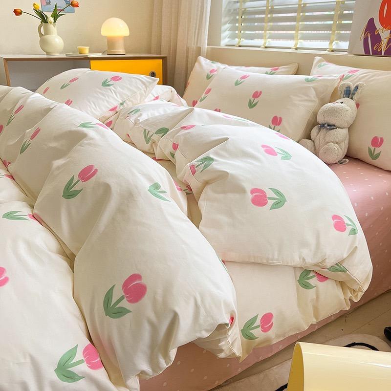 吾二家居 純棉 粉黛 單人 可愛 床包組 雙人床包 加大雙人  ins風 ikea風  台灣出貨-細節圖7