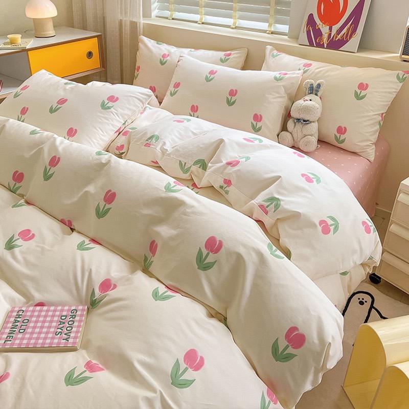 吾二家居 純棉 粉黛 單人 可愛 床包組 雙人床包 加大雙人  ins風 ikea風  台灣出貨-細節圖8