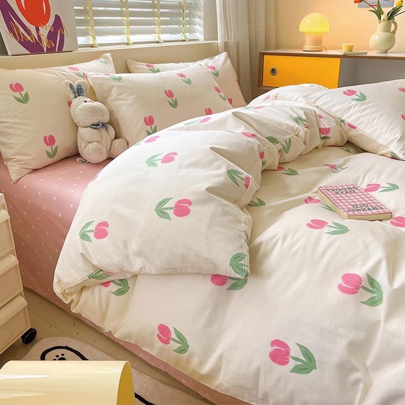 吾二家居 純棉 粉黛 單人 可愛 床包組 雙人床包 加大雙人  ins風 ikea風  台灣出貨-細節圖9