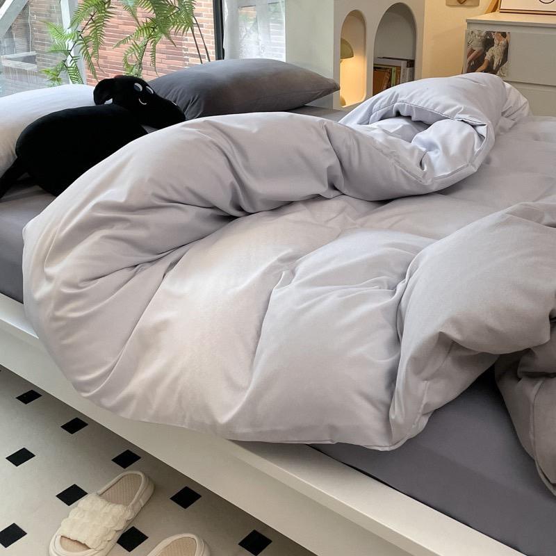 吾二家居 聚酯纖維 雲灰色 單人 可愛 床包組 雙人床包 加大雙人  ins風 ikea風  台灣出貨-細節圖2