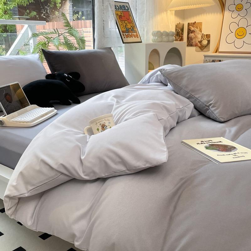 吾二家居 聚酯纖維 雲灰色 單人 可愛 床包組 雙人床包 加大雙人  ins風 ikea風  台灣出貨-細節圖3