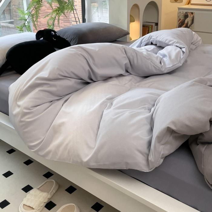 吾二家居 聚酯纖維 雲灰色 單人 可愛 床包組 雙人床包 加大雙人  ins風 ikea風  台灣出貨-細節圖8