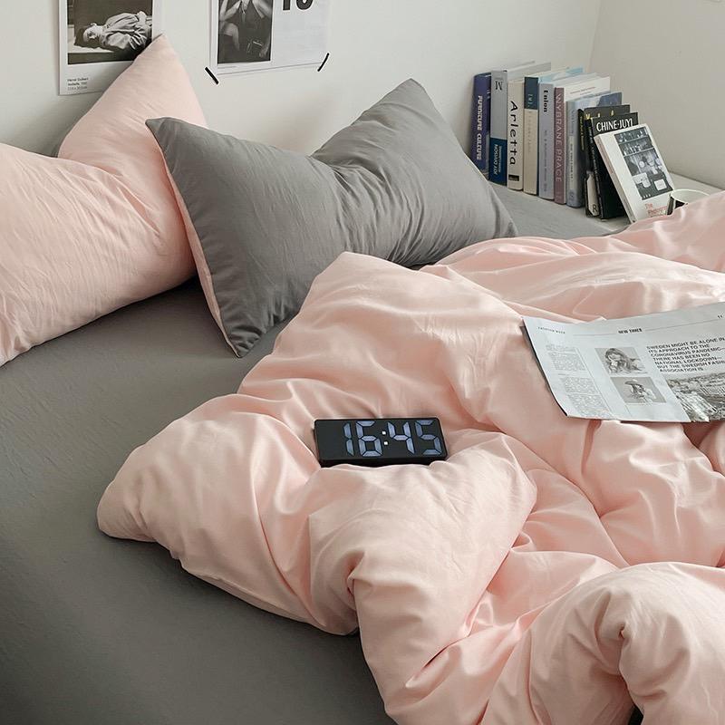吾二家居 聚酯纖維 淺粉灰 單人 可愛 床包組 雙人床包 加大雙人  ins風 ikea風  台灣出貨-細節圖4