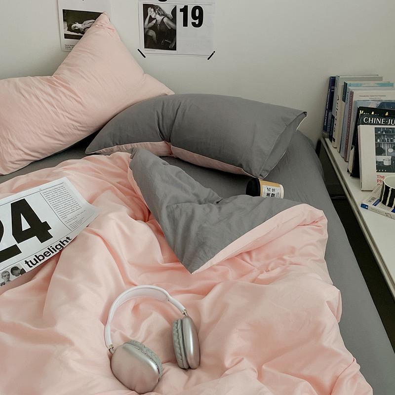 吾二家居 聚酯纖維 淺粉灰 單人 可愛 床包組 雙人床包 加大雙人  ins風 ikea風  台灣出貨-細節圖6