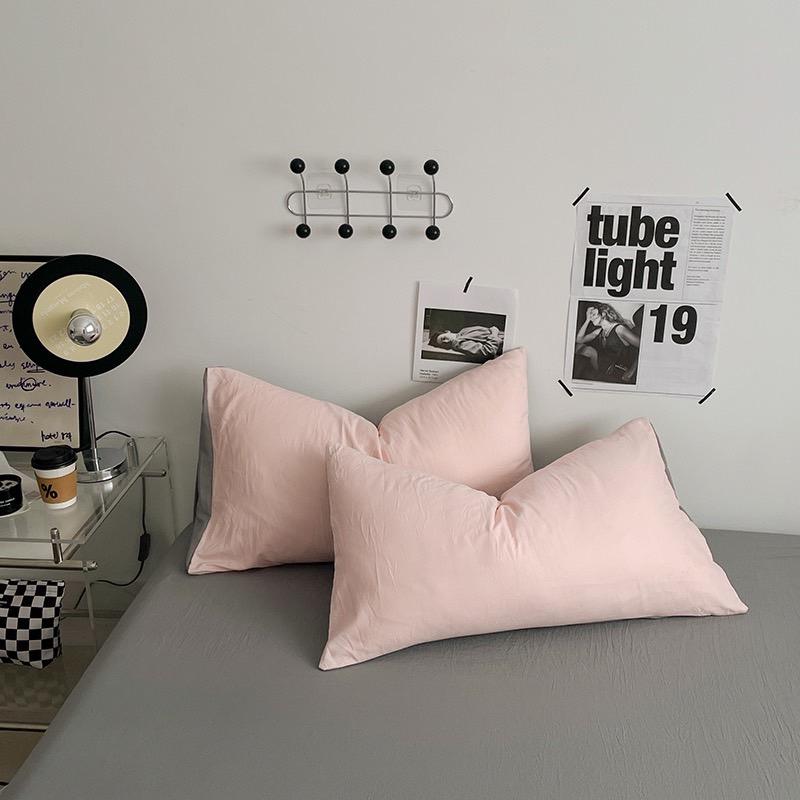 吾二家居 聚酯纖維 淺粉灰 單人 可愛 床包組 雙人床包 加大雙人  ins風 ikea風  台灣出貨-細節圖7