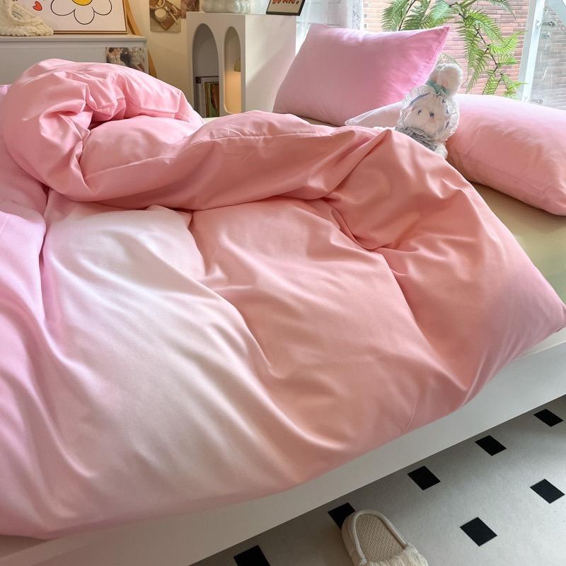 吾二家居 聚酯纖維 奶昔粉 單人 可愛 床包組 雙人床包 加大雙人  ins風 ikea風  台灣出貨-細節圖2