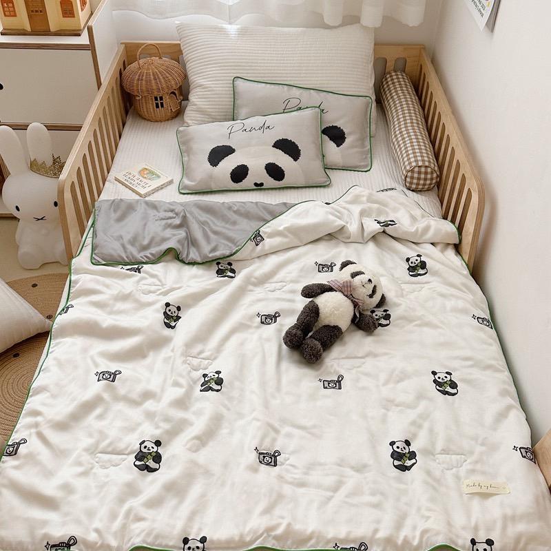 吾二家居  天絲 夏被  熊貓  薄被  柔軟 可愛涼被 夏被 卡通 舒服親膚 夏日款 台灣出貨 柔滑-細節圖3