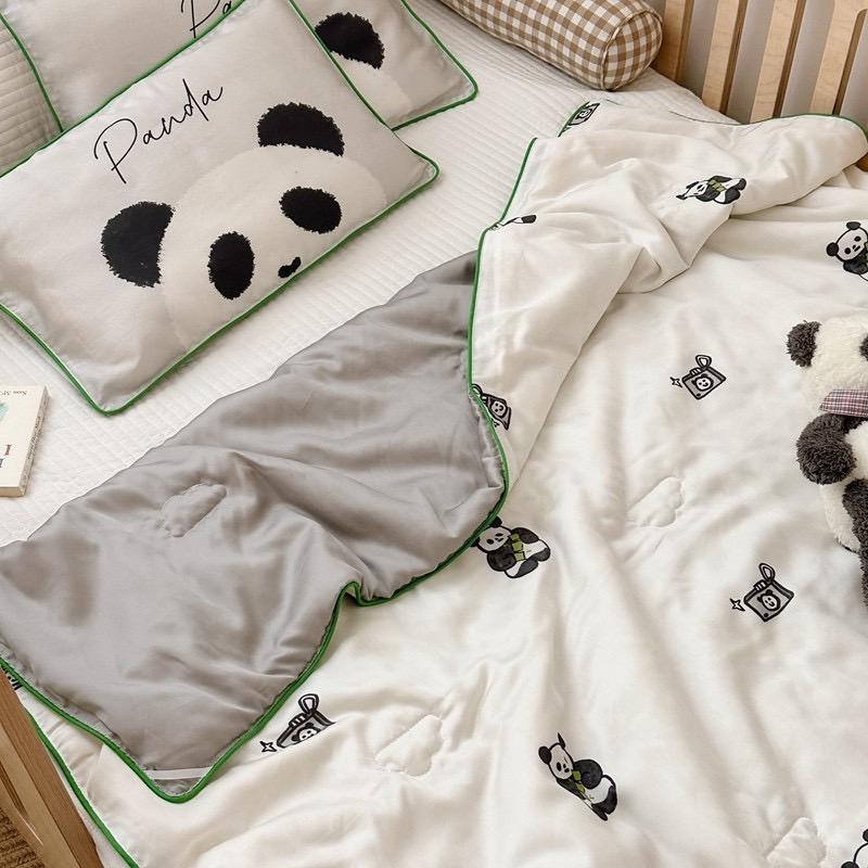 吾二家居  天絲 夏被  熊貓  薄被  柔軟 可愛涼被 夏被 卡通 舒服親膚 夏日款 台灣出貨 柔滑-細節圖4