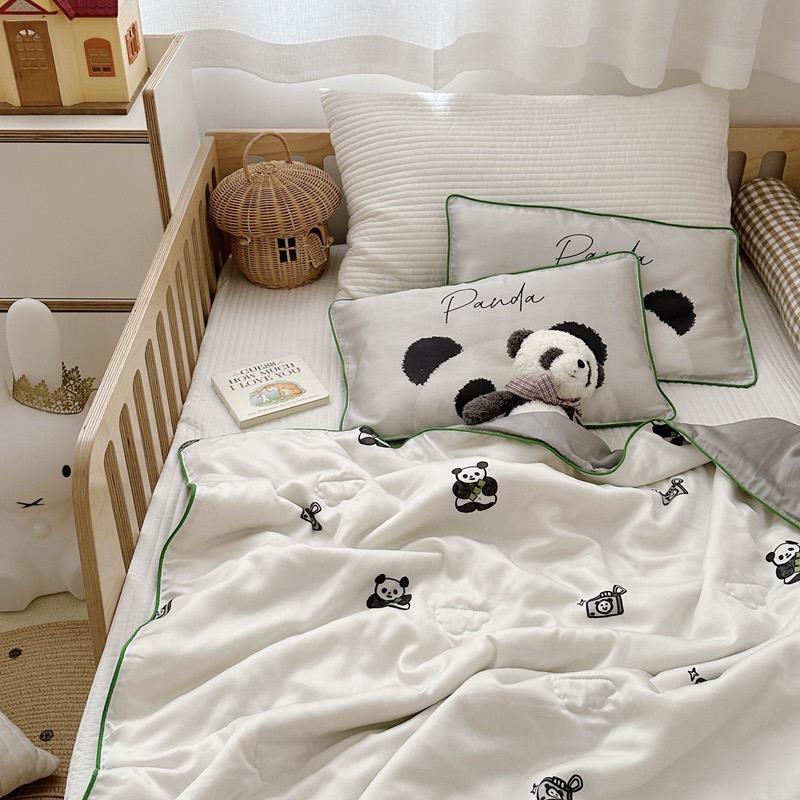 吾二家居  天絲 夏被  熊貓  薄被  柔軟 可愛涼被 夏被 卡通 舒服親膚 夏日款 台灣出貨 柔滑-細節圖9