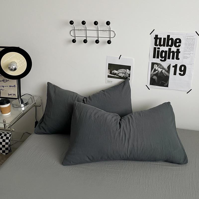 吾二家居 聚酯纖維 深淺灰 單人 可愛 床包組 雙人床包 加大雙人  ins風 ikea風  台灣出貨-細節圖8