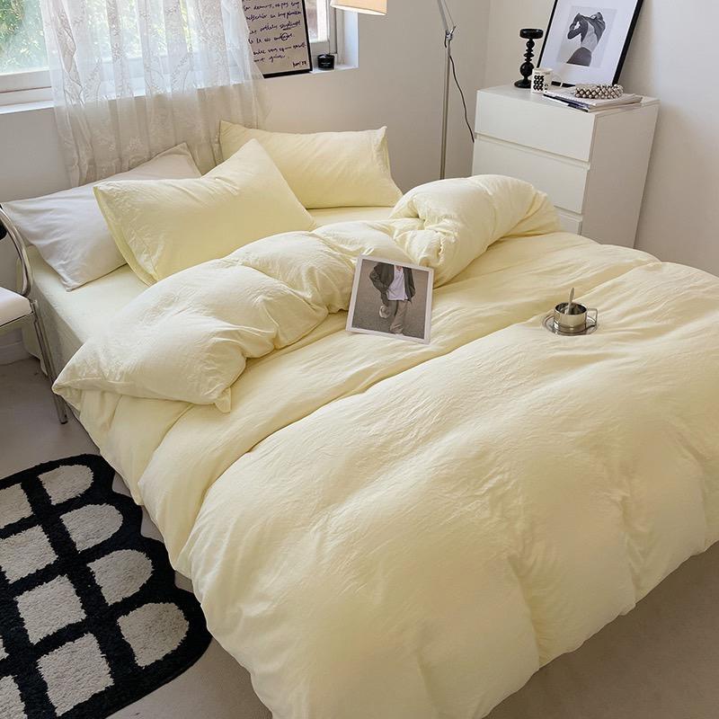 吾二家居 聚酯纖維 流光灰 梵星藍 檸檬黃 單人 可愛 床包組 雙人床包 加大雙人  ins風 ikea風  台灣出貨-細節圖9