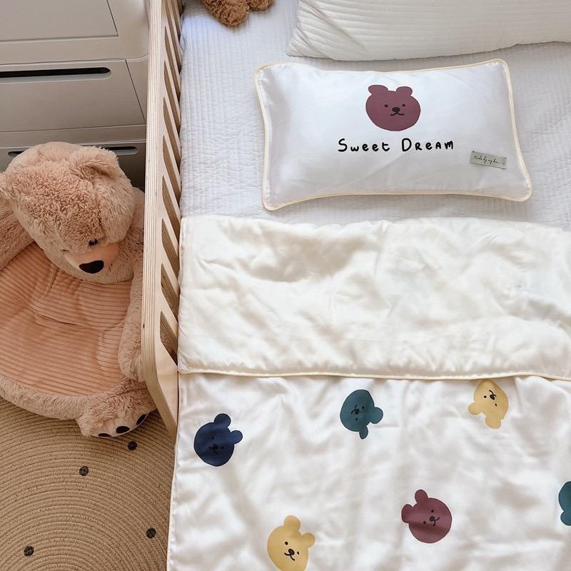 吾二家居  天絲 夏被  彩色小熊  薄被  柔軟 可愛涼被 夏被 卡通 舒服親膚 夏日款 台灣出貨 柔滑-細節圖2