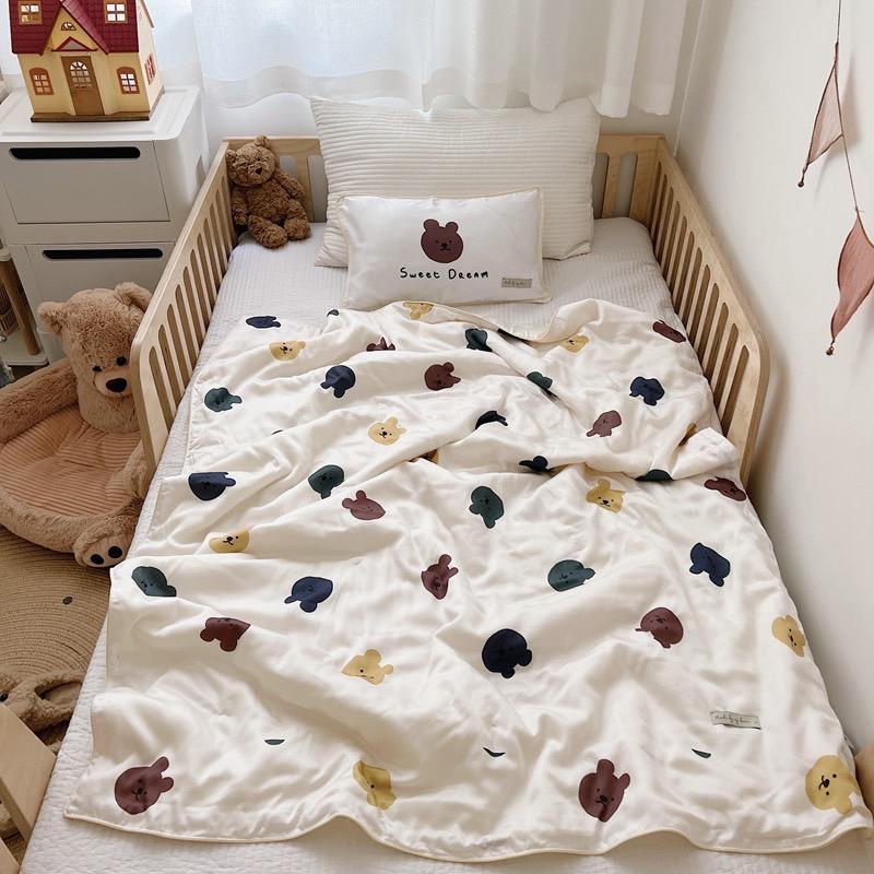 吾二家居  天絲 夏被  彩色小熊  薄被  柔軟 可愛涼被 夏被 卡通 舒服親膚 夏日款 台灣出貨 柔滑-細節圖3