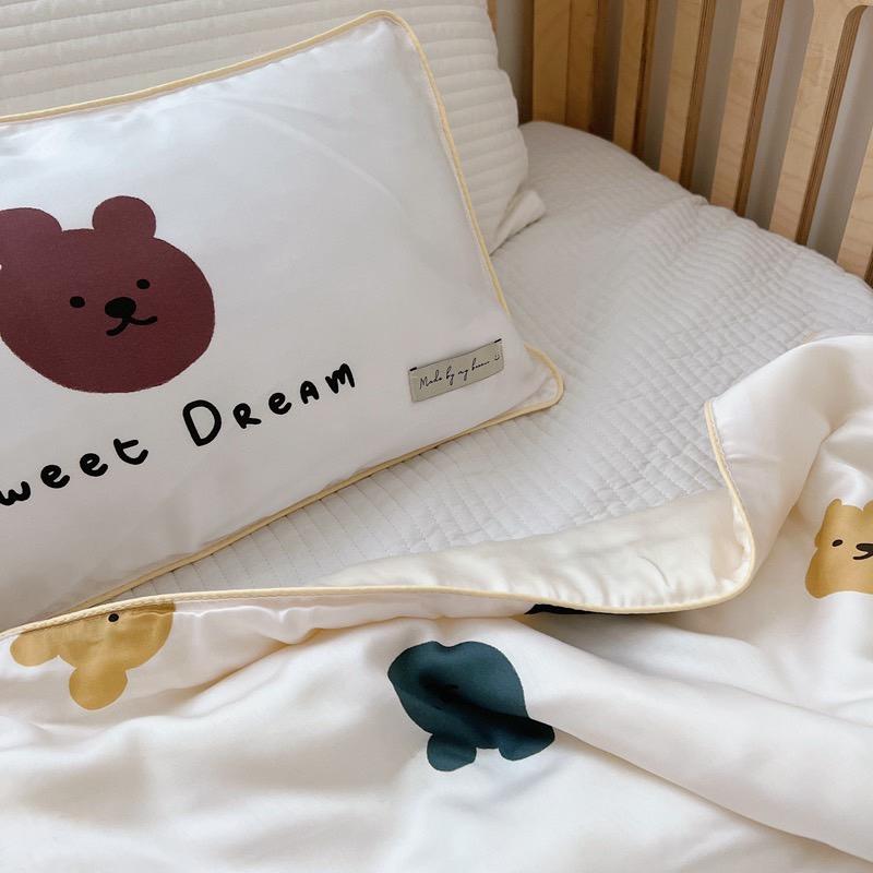 吾二家居  天絲 夏被  彩色小熊  薄被  柔軟 可愛涼被 夏被 卡通 舒服親膚 夏日款 台灣出貨 柔滑-細節圖6