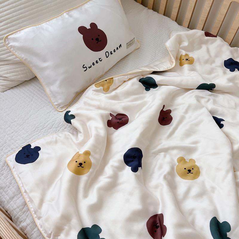 吾二家居  天絲 夏被  彩色小熊  薄被  柔軟 可愛涼被 夏被 卡通 舒服親膚 夏日款 台灣出貨 柔滑-細節圖7