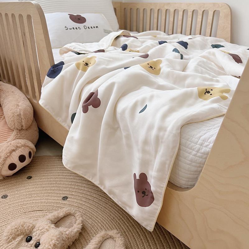 吾二家居  天絲 夏被  彩色小熊  薄被  柔軟 可愛涼被 夏被 卡通 舒服親膚 夏日款 台灣出貨 柔滑-細節圖9