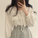 B20 Mili🇰🇷現貨秒出🔥🔥降價！韓國小眾復古百搭設計感綁帶燈籠袖短款薄罩衫-規格圖8