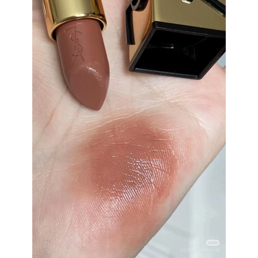 【現貨】裸色の神✨YSL 奢華緞面唇膏 #NM 赤裸謬思 1.3g 精巧版 有盒-細節圖3