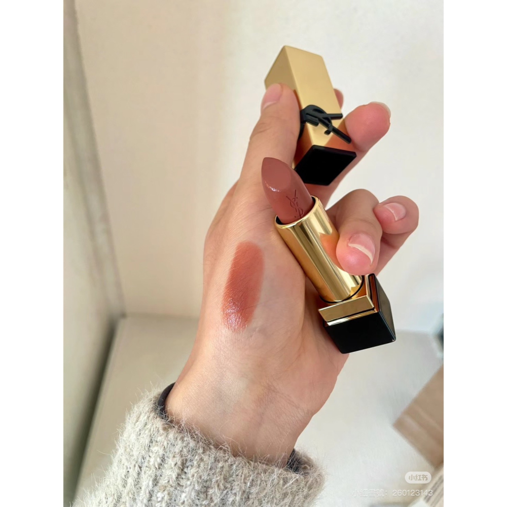 【現貨】裸色の神✨YSL 奢華緞面唇膏 #NM 赤裸謬思 1.3g 精巧版 有盒-細節圖4
