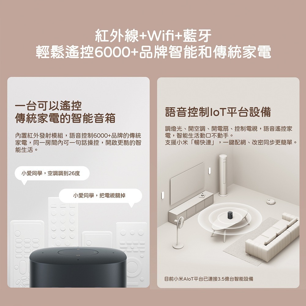 小米 小愛音箱 Play 增強版 紅外遙控傳統家電 藍牙Mesh網關 LED時鐘顯示-細節圖5