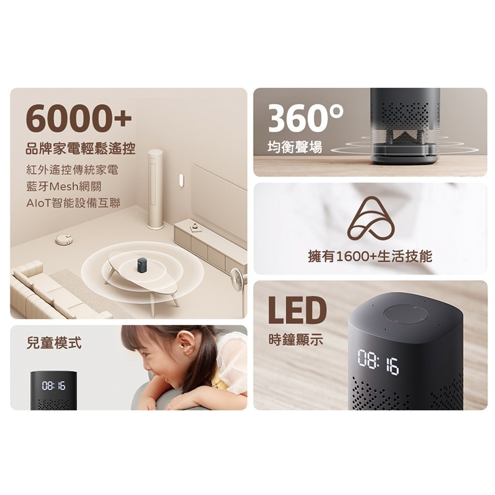 小米 小愛音箱 Play 增強版 紅外遙控傳統家電 藍牙Mesh網關 LED時鐘顯示-細節圖7