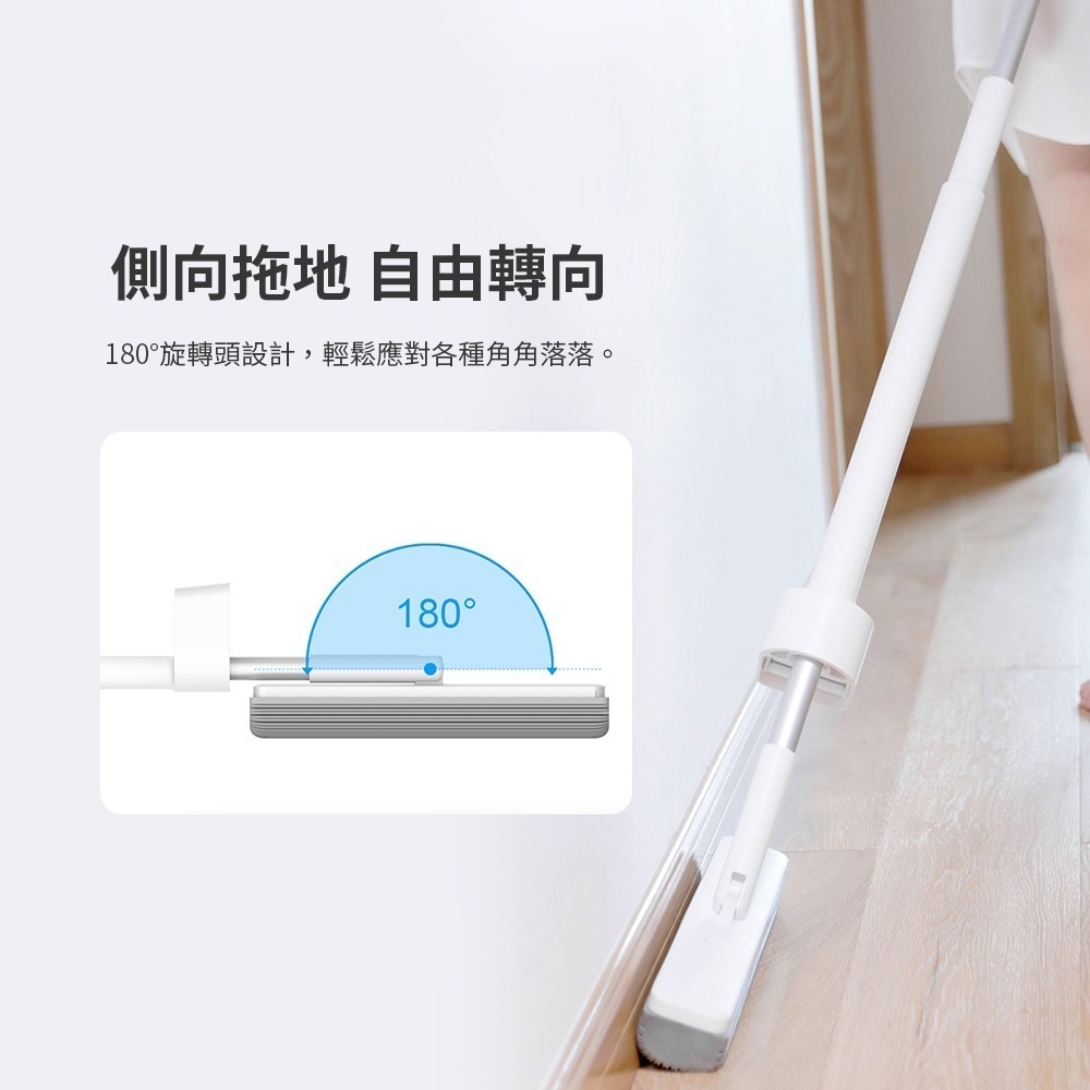 小米有品 藍小魚 180° 膠棉拖把 吸水海綿拖把 懶人拖把 拖把-細節圖4