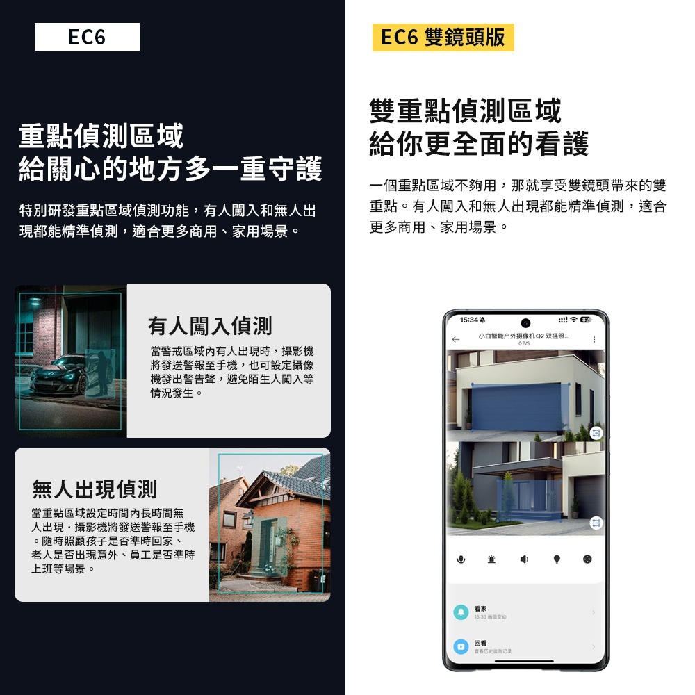 小米 小白 智能戶外攝像機 EC6 國際版 戶外監視器 攝像機 單/雙鏡頭版-細節圖5