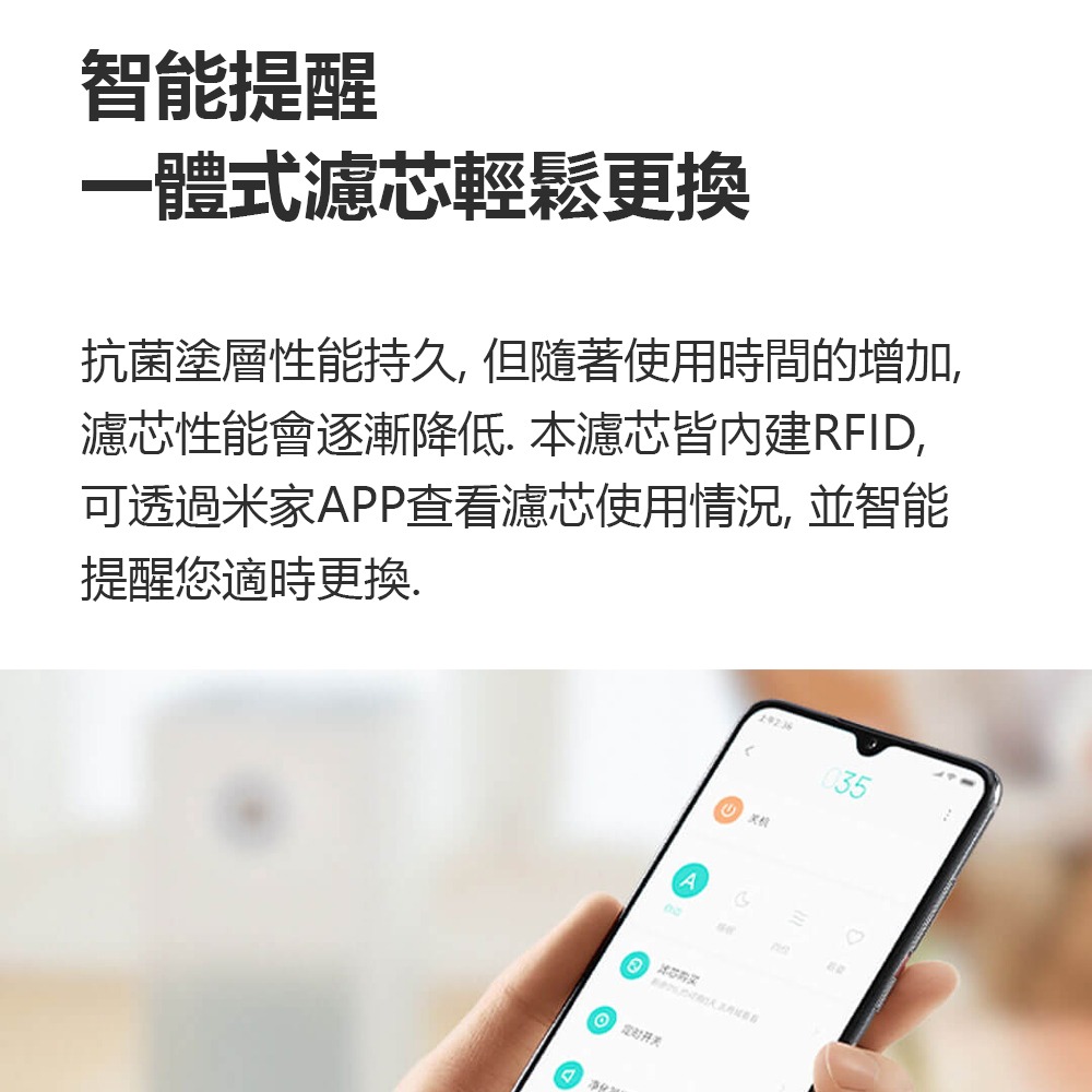 淨生活 空氣淨化器濾芯 適用 小米 1代/2代/3代/2S/Pro 除甲醛 抗菌 HEPA濾芯-細節圖9