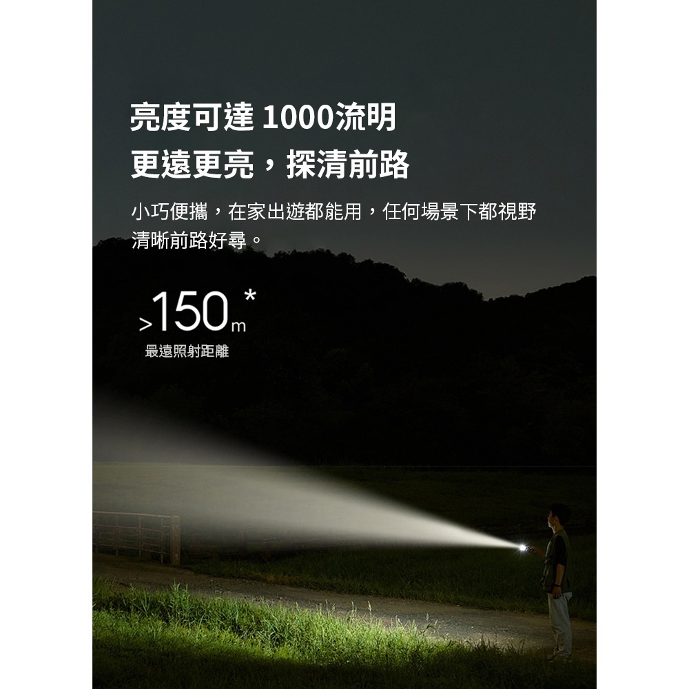 小米 米家 多功能便攜手电電筒 手電筒 照明燈 警示燈 防水防塵-細節圖8