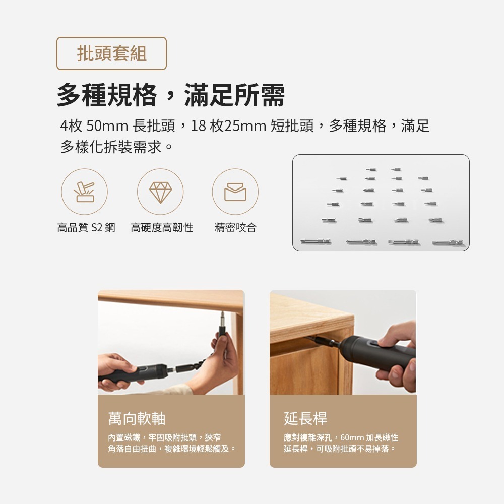 小米 米家工具箱 多功能電動螺絲起子 電動螺絲刀 電動工具組 活動扳手 尖嘴鉗-細節圖9
