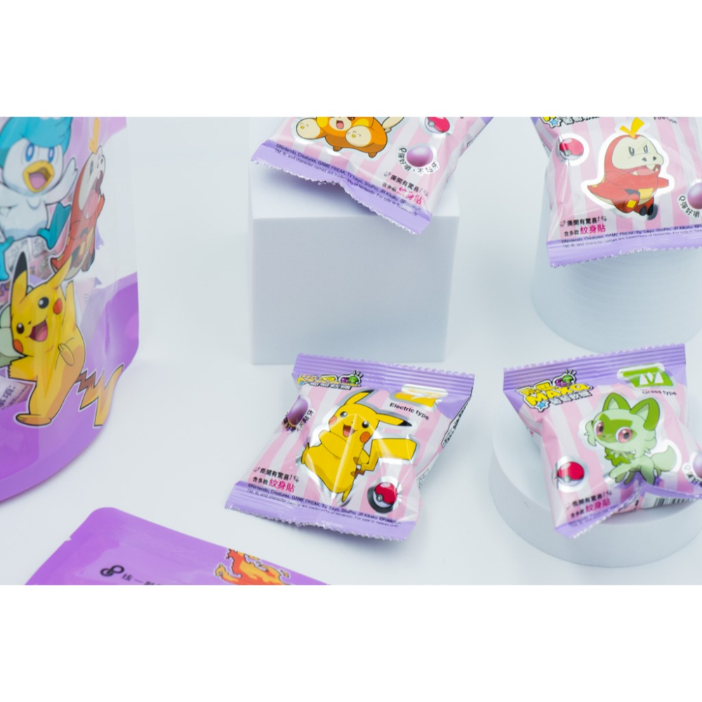 飛壘 寶可夢 MAXQ 葡萄軟糖72g 分享包【懂吃】統一製菓 紋身貼紙 驚喜分享包 糖果-細節圖5