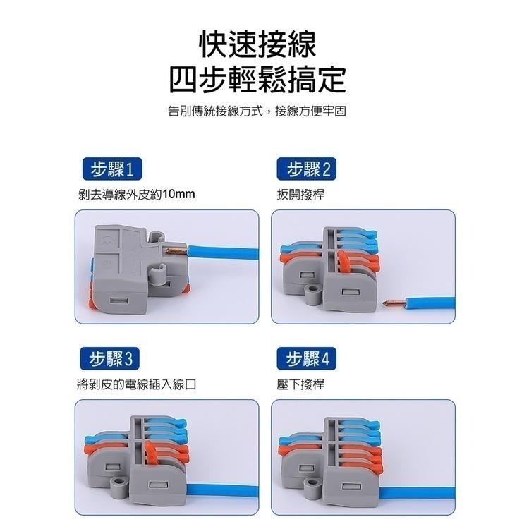 【青禾坊】二進多出電線連接器系列  (電線連接器/快速接頭/接線端子/快接頭/電火布)-細節圖4