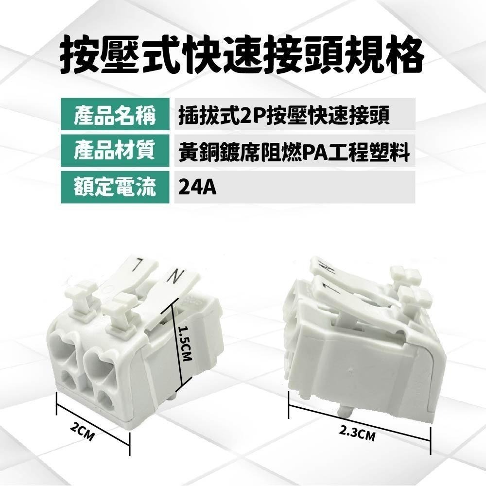 【青禾坊】插拔式2P/插拔式3P 電線連接器 (電線連接器/快速接頭/接線端子/快接頭/電火布)-細節圖6