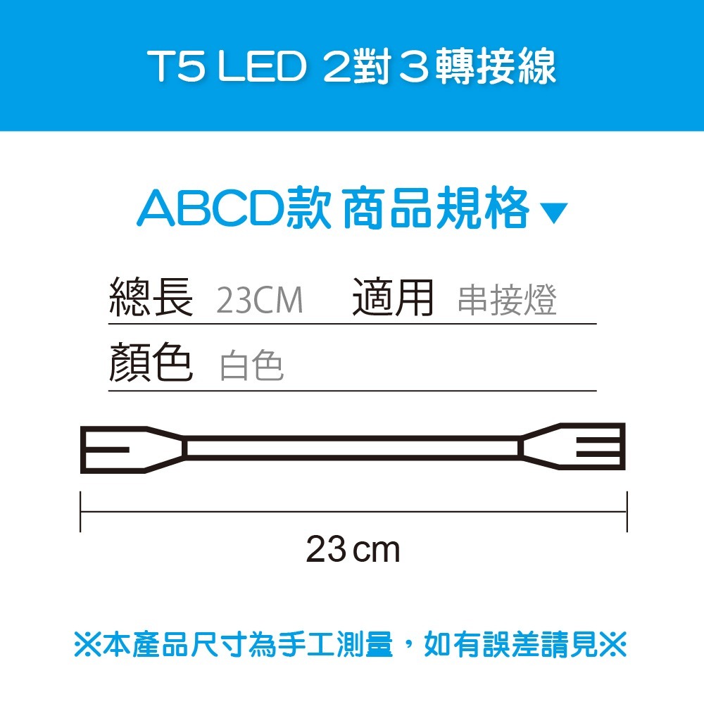 【青禾坊】【T5 LED串接燈轉接線】3孔轉2孔轉3孔轉接線/LED串接燈線材-細節圖2