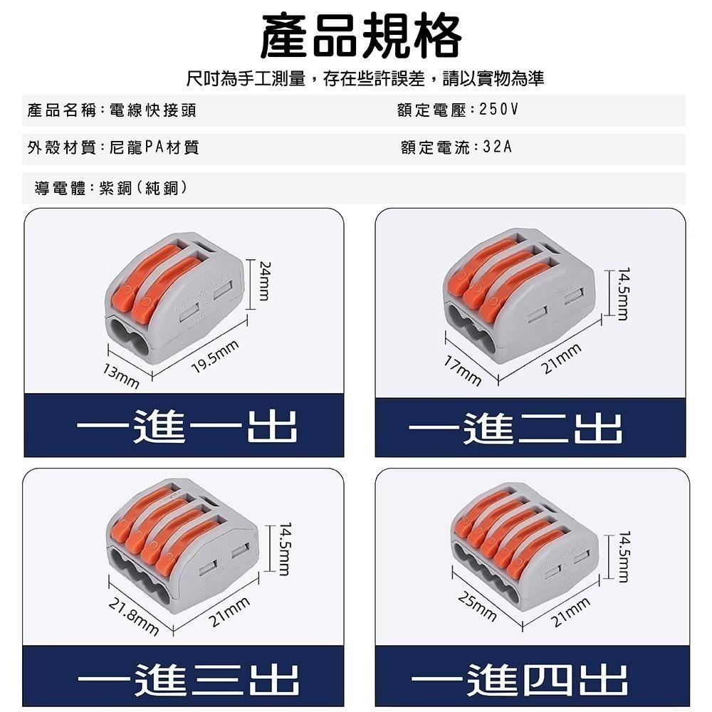 【青禾坊】一進多出電線連接器系列  (電線連接器/快速接頭/接線端子/快接頭/電火布)-細節圖5