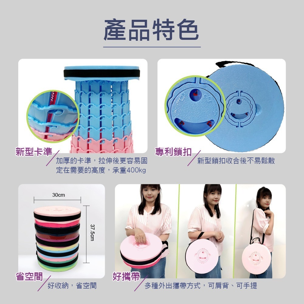 【青禾坊】 *折疊拉拉椅2.0-藍酒紅(QAC-01)-細節圖3