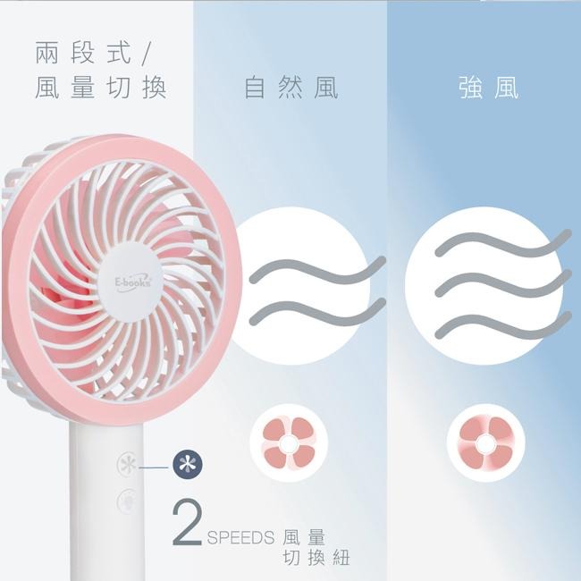 E-books K35 手持立式兩用LED充電風扇-藍-細節圖5
