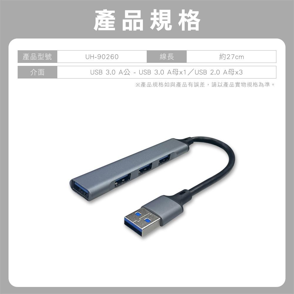 Rockfire 極速4合1鋁合金USB3.0集線器-細節圖2