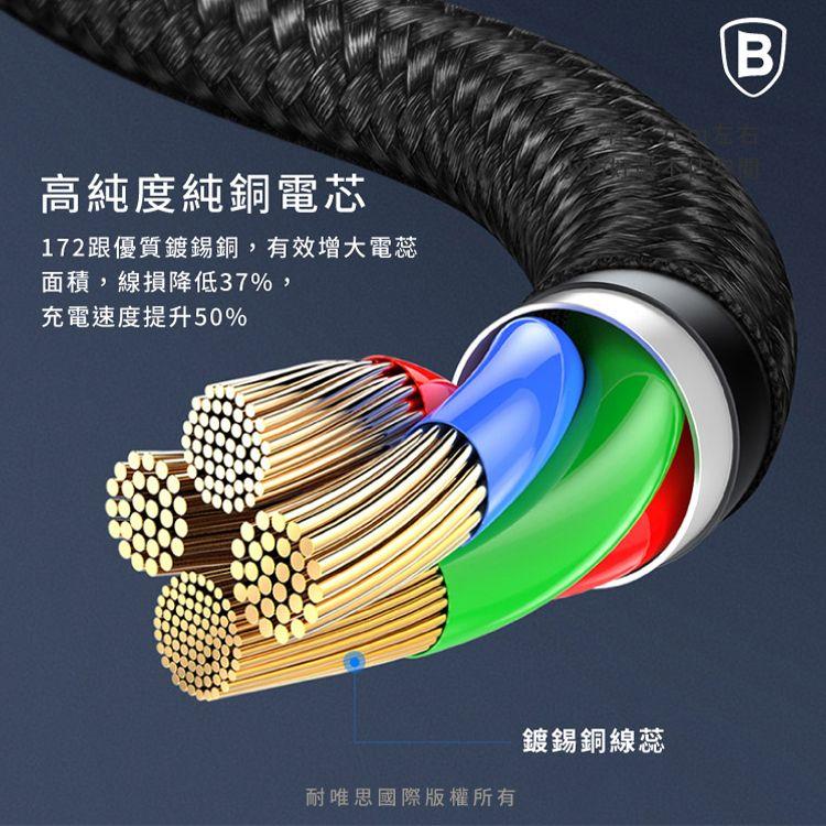 Baseus 極速系列3.5A一拖三傳輸線120cm (兩色:黑/藍)-細節圖4