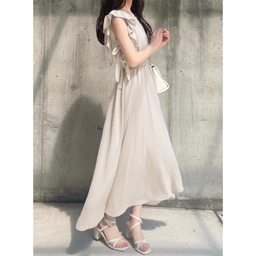 甜心貓💕限時優惠現貨！日單 GRL 日本熱門款飛袖司馬克束腰裝飾蝴蝶結綁帶連衣裙 四色 均碼 洋裝 連身裙-細節圖2