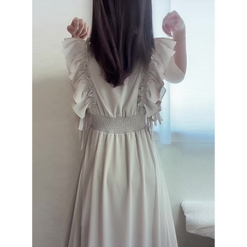 甜心貓💕限時優惠現貨！日單 GRL 日本熱門款飛袖司馬克束腰裝飾蝴蝶結綁帶連衣裙 四色 均碼 洋裝 連身裙-細節圖5