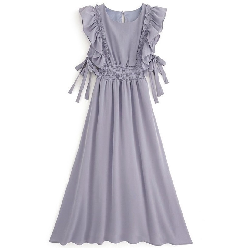 甜心貓💕限時優惠現貨！日單 GRL 日本熱門款飛袖司馬克束腰裝飾蝴蝶結綁帶連衣裙 四色 均碼 洋裝 連身裙-細節圖7